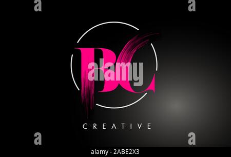 BC Brush Stroke Letter Logo Design. Black Paint Logo Leters Icon with ...