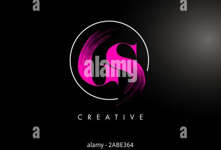 GS Brush Stroke Letter Logo Design. Black Paint Logo Leters Icon with ...