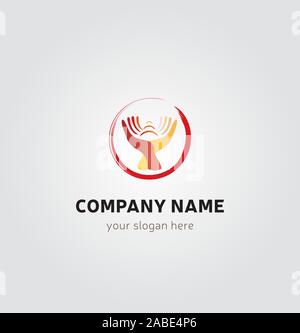 Single Logo - Hands joined together in a Circle for Physiotherapy Osteopathy Massage Logo Stock Vector