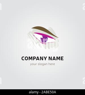 Single Logo - Eye and Eyebrow Icon for Company Business Logo Stock Vector