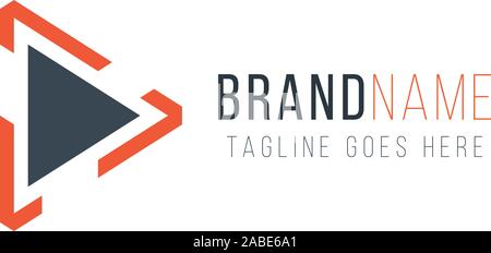 Geometric Triangle tech business logo design template. Stock Vector illustration isolated on white Stock Vector