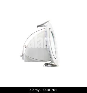 white led spot light isolated on white. room or office lamp. energy-saving eco-friendly LED lighting. Stock Photo