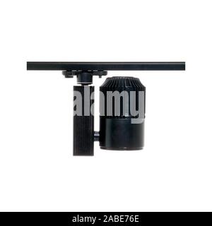 Black spot ceiling led light interior lamp isolated on a white background. Tracking lamp Stock Photo