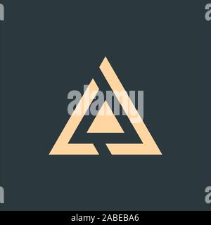 Two Triangle tech business logo design template. Stock Vector illustration isolated background. Stock Vector