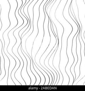 Wavy noise lines from dots seamless pattern Stock Vector