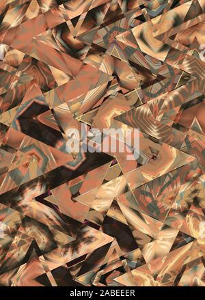 Abstract creative poster template.  Geometric design, with liquids, shapes, pencil & marker strokes. Faded hint on light on few spaces. Illusion of na Stock Photo