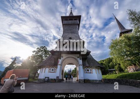 Entrance to monastery in Barsana village, located in Maramures County of Romania Stock Photo