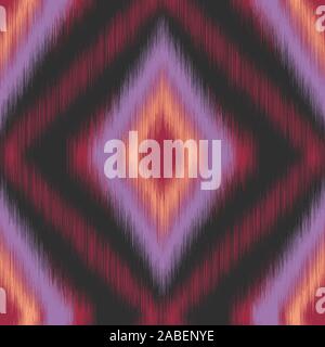 Diamond ikat fuzzy blurry seamless pattern swatch Stock Vector