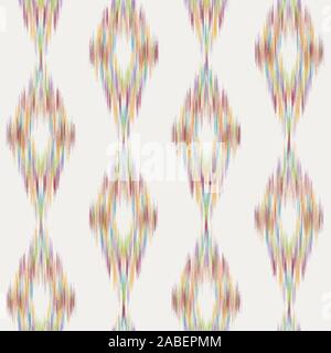 Diamond ikat fuzzy blurry seamless pattern swatch Stock Vector