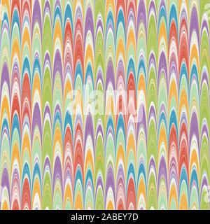 Combed Hand Marbled Paper Colorful Pattern Swatch Stock Vector