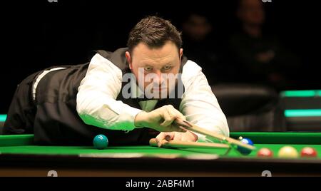 Duane Jones in action against Ding Junhui during day two of the Betway UK Championship at the York Barbican. Stock Photo