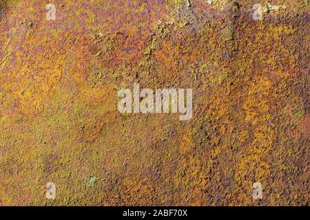 Texture of peeling green paint from metal. Abstract background for design. Stock Photo