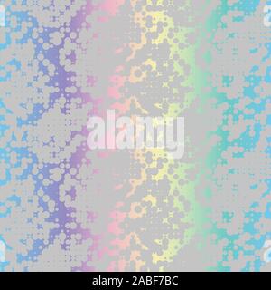 Holographic ink bleed seamless pattern in rainbow Stock Vector