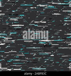 Techno glitch error bug seamless pattern swatch Stock Vector