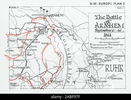 Map Of The Battle Of Arnhem September 1944 Stock Photo - Alamy