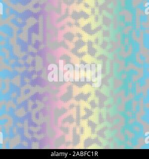 Holographic ink bleed seamless pattern in rainbow Stock Vector