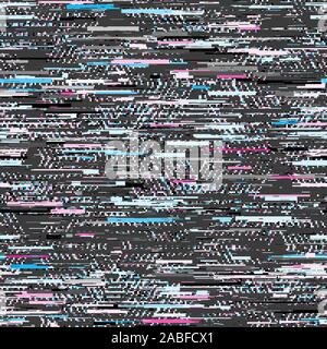 Techno glitch error bug seamless pattern swatch Stock Vector
