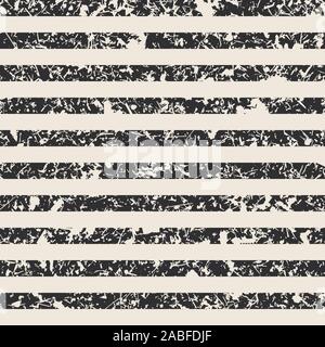 Distressed stripe pattern in black and cream Stock Vector
