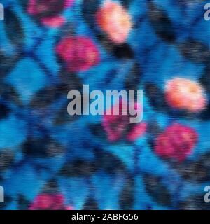 Blurry fuzzy floral pattern in pink and blue Stock Vector