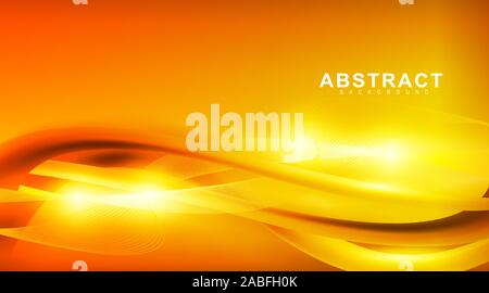 abstract vector background. golden waves with yellow light. design for any background Stock Vector