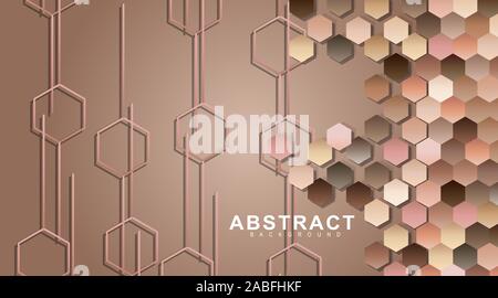 abstract vector background. Hexagonal geometric walls. Surface polygon pattern with hexagon shadows, honeycomb. vector illustration design Stock Vector