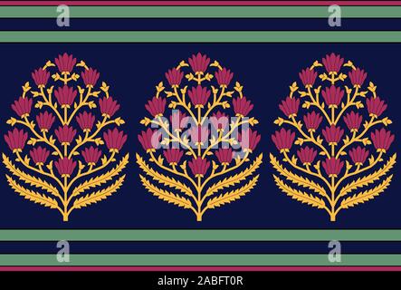 Indian mughal flower motif background border Stock Photo