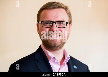 Aaron Rankin Conservative candidate East Antrim during the launch of the Northern Ireland Conservatives manifesto at the Culloden Hotel near Belfast. PA Photo. Picture date: Wednesday November 27, 2019. See PA story ULSTER Devolution. Photo credit should read: Liam McBurney/PA Wire