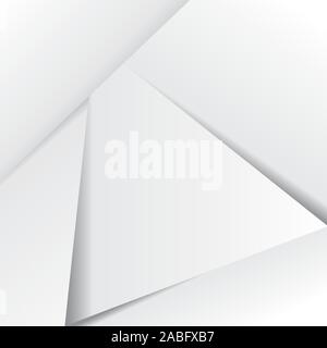 Abstract blank white folded paper geometric background illustration. Stock Vector