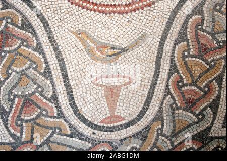 Italy, Rome, Palazzo Massimo alle Terme, Museo Nazionale Romano, National Roman Museum, roman mosaic with bird (3rd century AD) Stock Photo