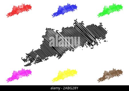 Uusimaa Region (Republic of Finland) map vector illustration, scribble sketch Uusimaa map Stock Vector