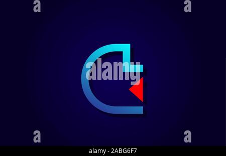 red and blue letter G alphabet logo design icon for business. Suitable as a company logotype Stock Vector