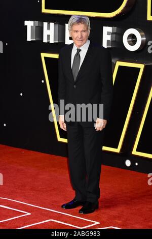 Harrison Ford. 'Star Wars: The Force Awakens', European Premiere, London. UK Stock Photo