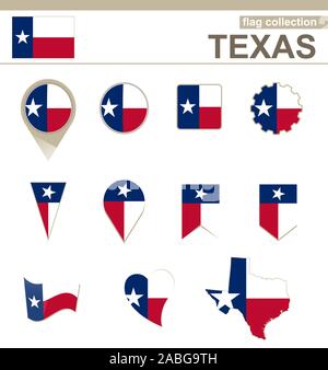 Texas state map with waving flag of US State. Vector illustration Stock ...