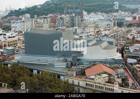 Barcelona, Catalonia. Spain -18 Oct 2018- View of Barcelona from the Santa Maria del Pi church. Stock Photo