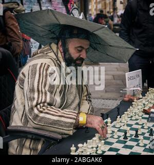 street chess player brick lane Stock Photo