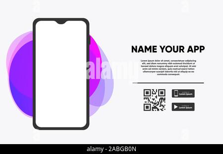 Download The App Banner with Phone and Screenshot Space Stock Vector
