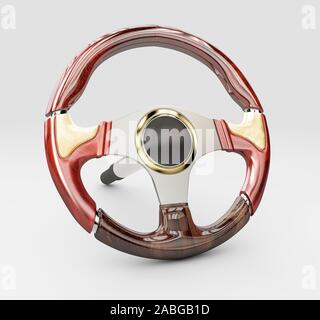 3d rendering of Steering wheel, isolated on the white background Stock ...