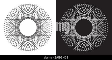 Geometric Round Spiral Line Art Isolated Vector Illustration Stock Vector