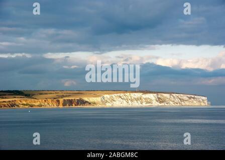 A view of Culver Down from the village of Sandown. Stock Photo