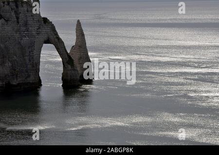 Cliffs of Etretat in Normandy Stock Photo