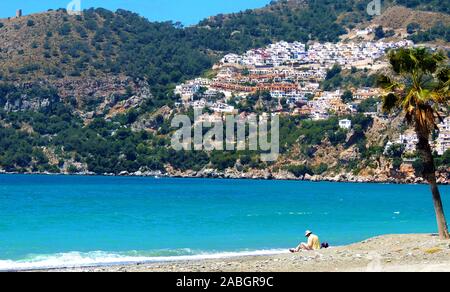 Stranger on the shore - La Herredura, Spain Stock Photo