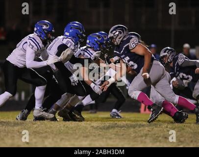 Football action with Couer d'Aene vs Lake City High School in Couer d'Alene, Idaho. Stock Photo