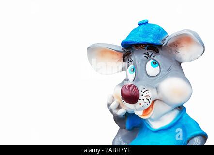 Toy dreamy mouse on a white background. Symbol of 2020. Stock Photo