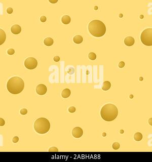 Cheese holes, raw texture. vector seamless pattern. Background food Stock Vector