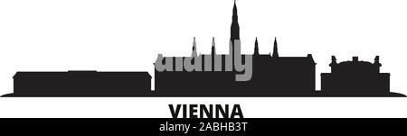 Austria, Vienna city skyline isolated vector illustration. Austria, Vienna travel cityscape with landmarks Stock Vector