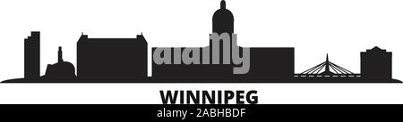 Canada, Winnipeg city skyline isolated vector illustration. Canada, Winnipeg travel cityscape with landmarks Stock Vector