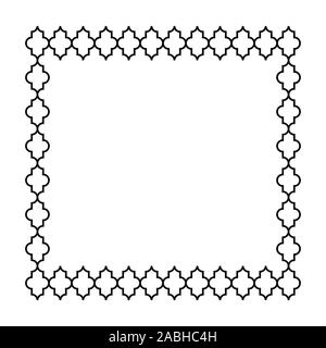 Arabic lantern shapes tile symbol frame or logo. Stock Vector
