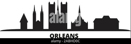 France, Orleans city skyline isolated vector illustration. France, Orleans travel cityscape with landmarks Stock Vector