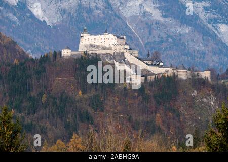 Hohenwerfen Castle, a Medieval Rock Fortress in Werfen, Salzburg, Austria Stock Photo