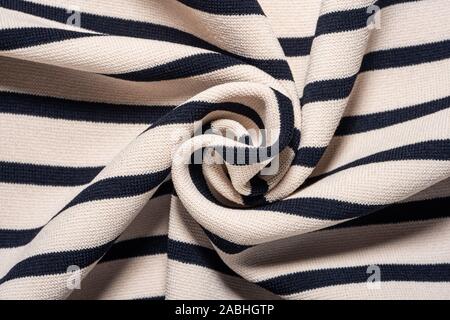 Twisted Striped Knit Fabric Texture Background Stock Photo